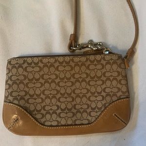 Coach brown wristlet